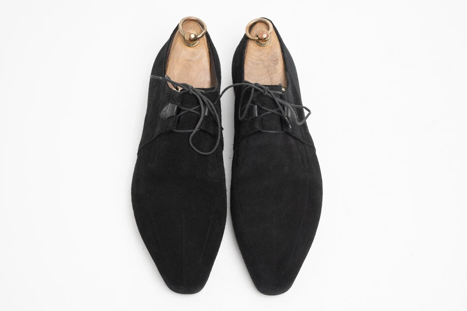 Zapatos Oxford Cesare Paciotti Derby Gamuza Negros Hechos en Italia Talla UK5 US6 EU39 Foto 3 de 4