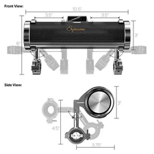 Waterproof Bluetooth Motorcycle Stereo Speaker Soundbar Audio MP3 System Chrome