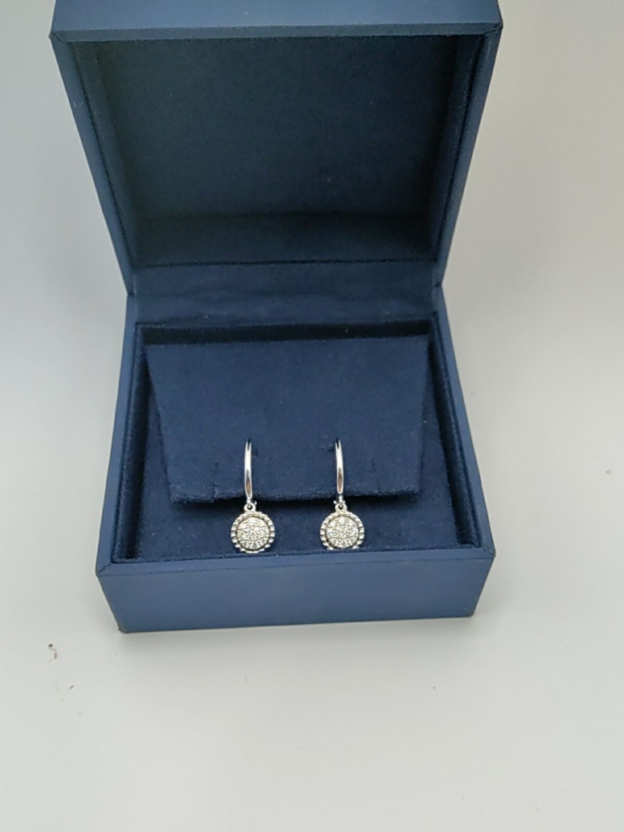 14kt White Gold And Diamond Drop Earrings Or Greater
