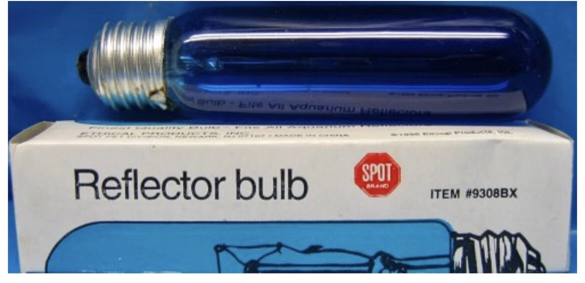 Blue Reflector Fish tank Bulb Aquarium Light SPOT ET9308 15 Watt Incandescent