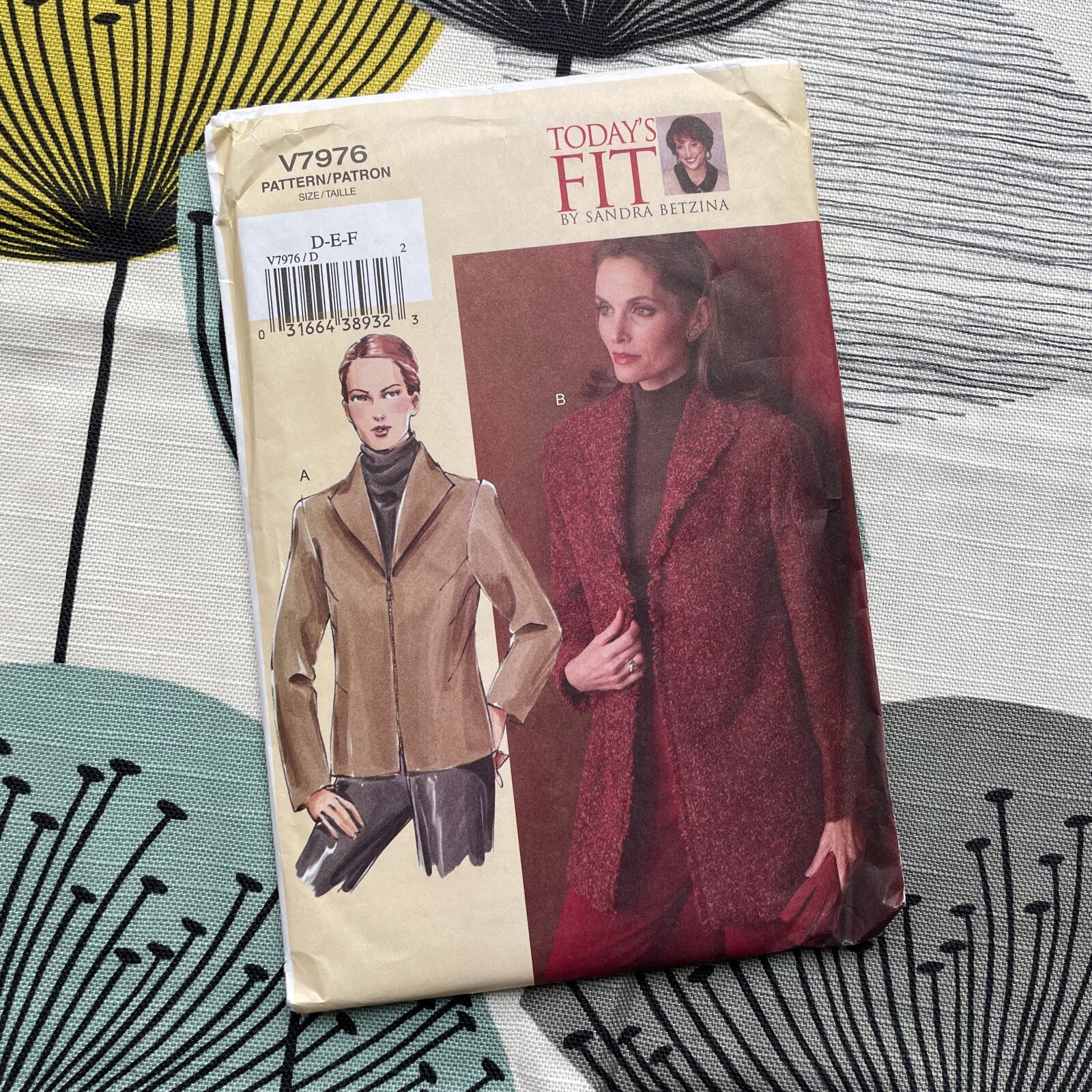 Vogue Sewing Pattern V7976 Jacket Sandra Betzina Size DEF Uncut Vintage 2004