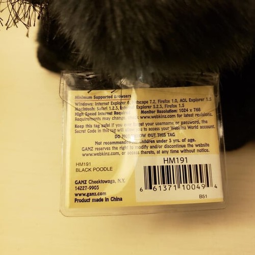 Ganz Webkinz Black Poodle Dog HM191 Plush Stuffed Animal Sealed Code - Picture 3 of 12