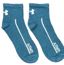 Under Armour Essential Quarter, Blue , Single Pack Socks Youth Size 4.5 - 7
