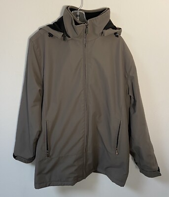 Weatherproof Gray Double Zip Hooded Winter Jacket Coat Men's Size Large
