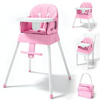 5 in 1 Foldable Baby High Chair,Convertible Highchair for Babies and Toddlers-Po
