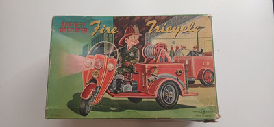 BOX ONLY T. N. Nomura Japan Battery operated Fire Tricycle