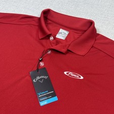 Callaway Polo Shirt Mens Large Red Opti-Dri Short Sleeve Golf Moisture Wicking