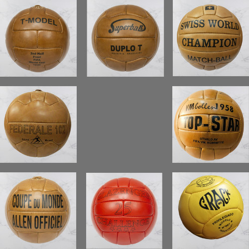 Juego de bolas históricas 8 piezas Copa Mundial de la FIFA 1930 a 1966 en cuero talla 5