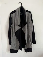 MPG Mynx Cardigan Sweater Size XL Black And Gray Long Sleeves