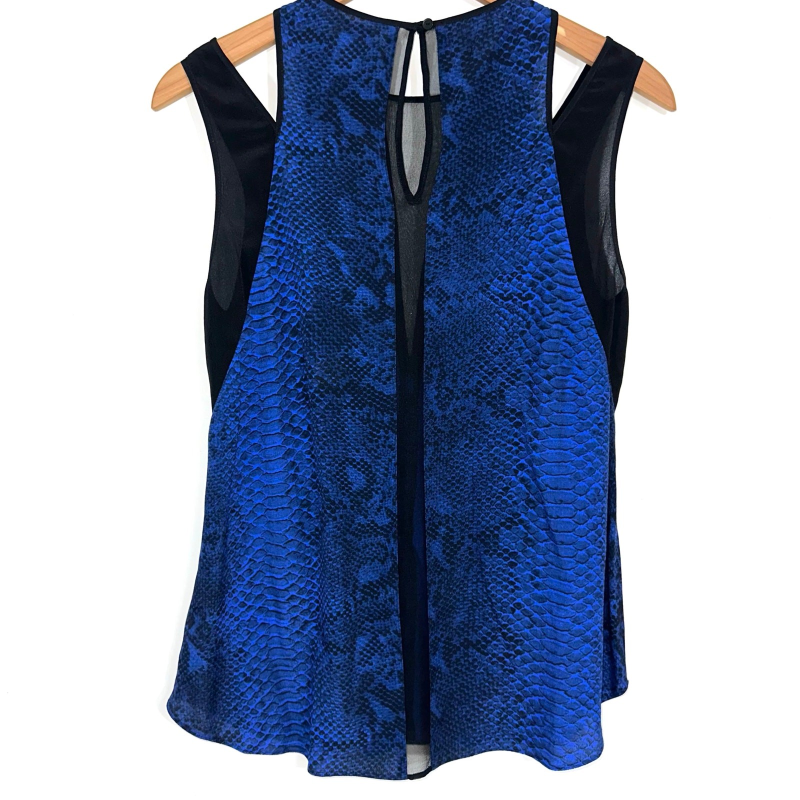 Rebecca Taylor Python Silk Combo Cobalt Blue Spli… - image 7