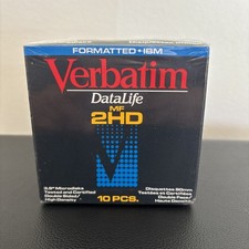 Verbatim DataLife MF 2HD Micro 3.5 IBM Diskettes 90mm 10 Pcs. Sealed New