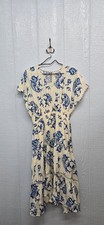 NWT Large She + Sky Cream Maxi Dress with Blue Floral Print