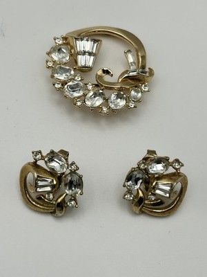 TRIFARI  Promenade  1952 Set Gold Diamond Crystals