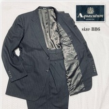 Mens Aquascutum Aquascutum Single Suit Dark Navy Alternate Stripe size BB6 Equi