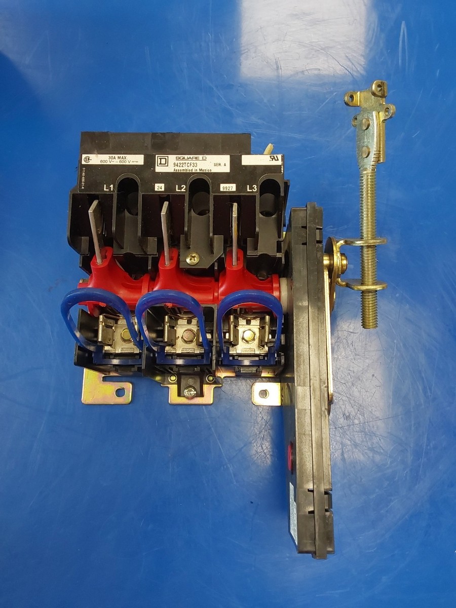 SQUARE D 9422TCF33 SERIES A FUSIBLE DISCONNET SWITCH 30A MAX 600V
