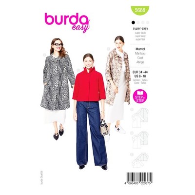 Burda Style Schnittmuster Nr. 5688 - leichte Damenjacke oder Damenmantel