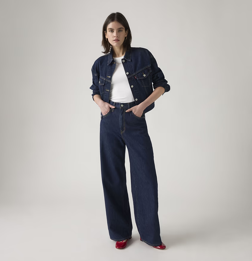 LEVI'S Cinch Baggy Women's Jeans, Reign Of The Rinse - Dark Wash (NEW)