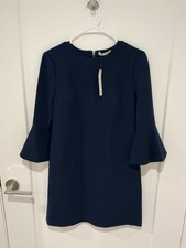 Alice + Olivia Thym Navy Blue 3/4 Bell Sleeve Shift Dress Size 6 NEW WITH TAGS