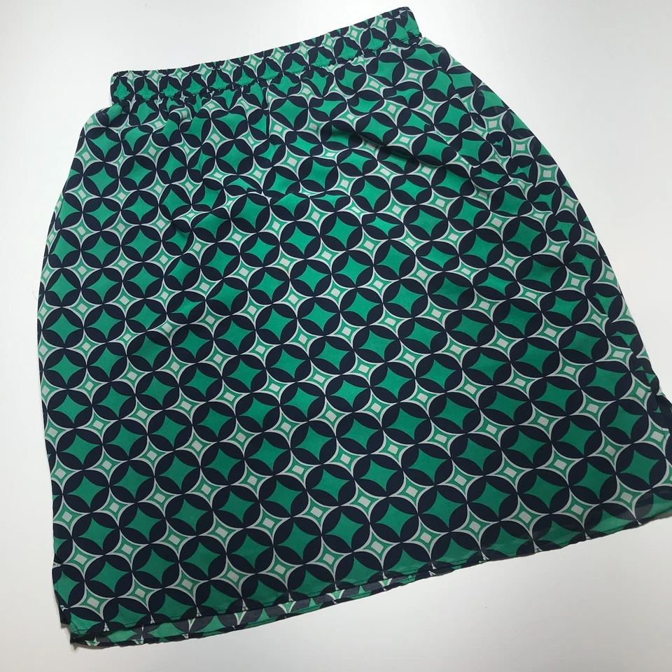 Banana Republic женщин 6 напечатано геометрический в зеленый синий тянуть на прямой юбка - Изображение 2 из 4