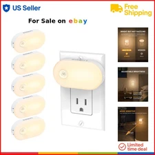 Night Light LED Warm White 6 Pack Plug-in Motion Sensor Bathroom Bedroom