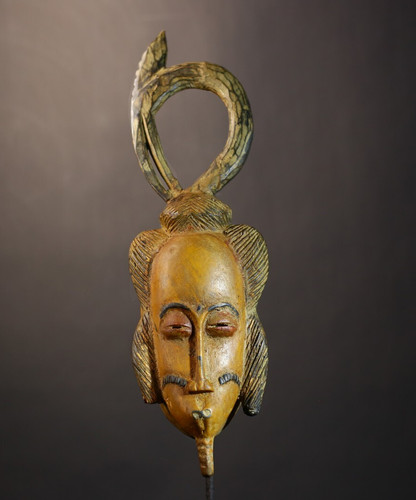 African Tribal Mask Wood Hand Carved Sculpture Wall Decor Art-G4849