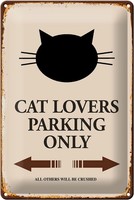 Schild Blech 20X30Cm - Made In Germany - Spruch Cat Lovers Parking Only Katze Me