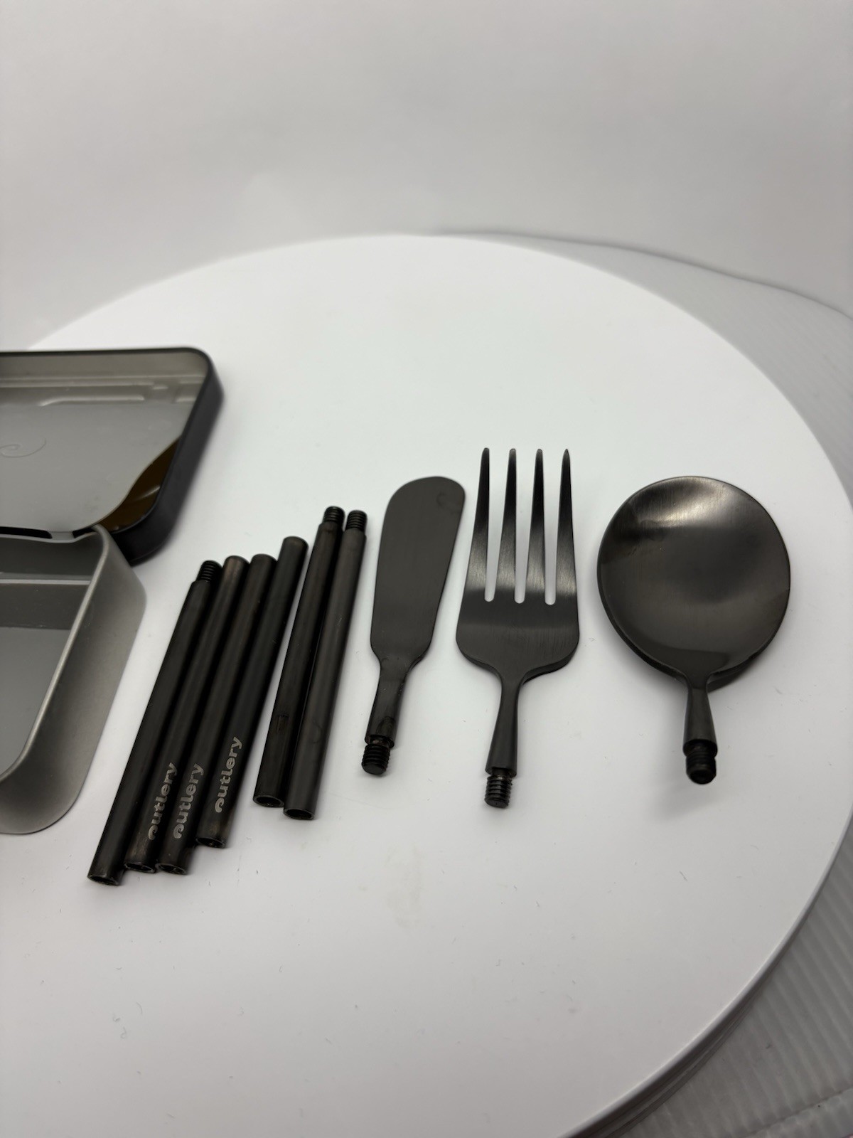 Outlery Portable & Reusable Stainless Steel Travel Cutlery Set TSA NEW BLACK