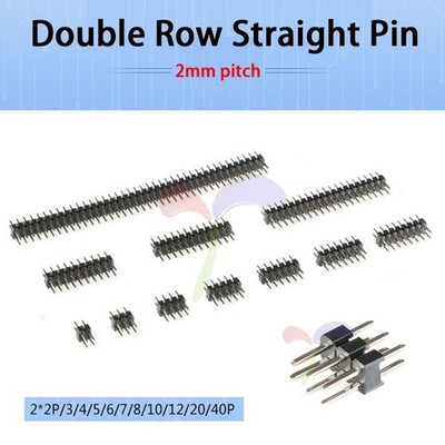 Gerade Stiftleiste 2mm Pitch Zweireihige Pin Header PCB Stecker 2*2P~2*40P