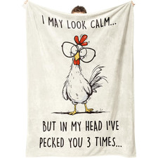 Fun Chick Blanket Super Soft Flannel Cool Novel Gift Exchange Pick