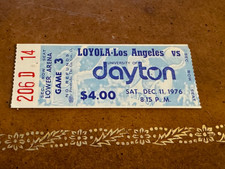 1976 Dayton Flyers Loyola Marymount Lions Basketball Ticket Jim Paxson 12/11