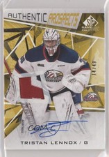 2021-22 SP Game Used CHL Edition Gold 14/49 Tristan Lennox #8 Patch Auto 4z8
