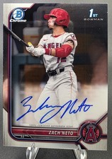 2022 Topps Bowman Draft Chrome 1st Zach Neto RC Auto Los Angeles Angels #CDA-ZN