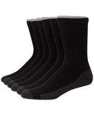 6 PK Hanes Mens Socks X-Temp Breathable Premium 6pk Black Ankle Socks Size 6-12