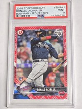 2018 Topps Holiday Ronald Acuna Jr. Bowman Red Festive /10 PSA 9 POP 2!