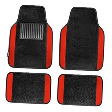  Automotive Floor Mats – Universal Fit Premium Carpet Car Mats with Driver Red