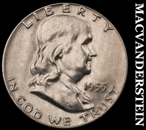 1955 Franklin Half Dollar- Silver- Scarce High Grade Luster No Reserve #J1491