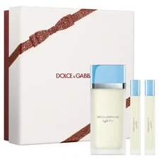 Dolce & Gabbana D&G Light Blue EDT 3 pc Set 3.4 EDTS, 2 x 0.34 EDTS New Boxed
