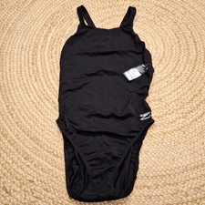 NWT Speedo Solid Super Pro Back Endurance+ Tank Swimsuit Womens Sz 18/44 Black 