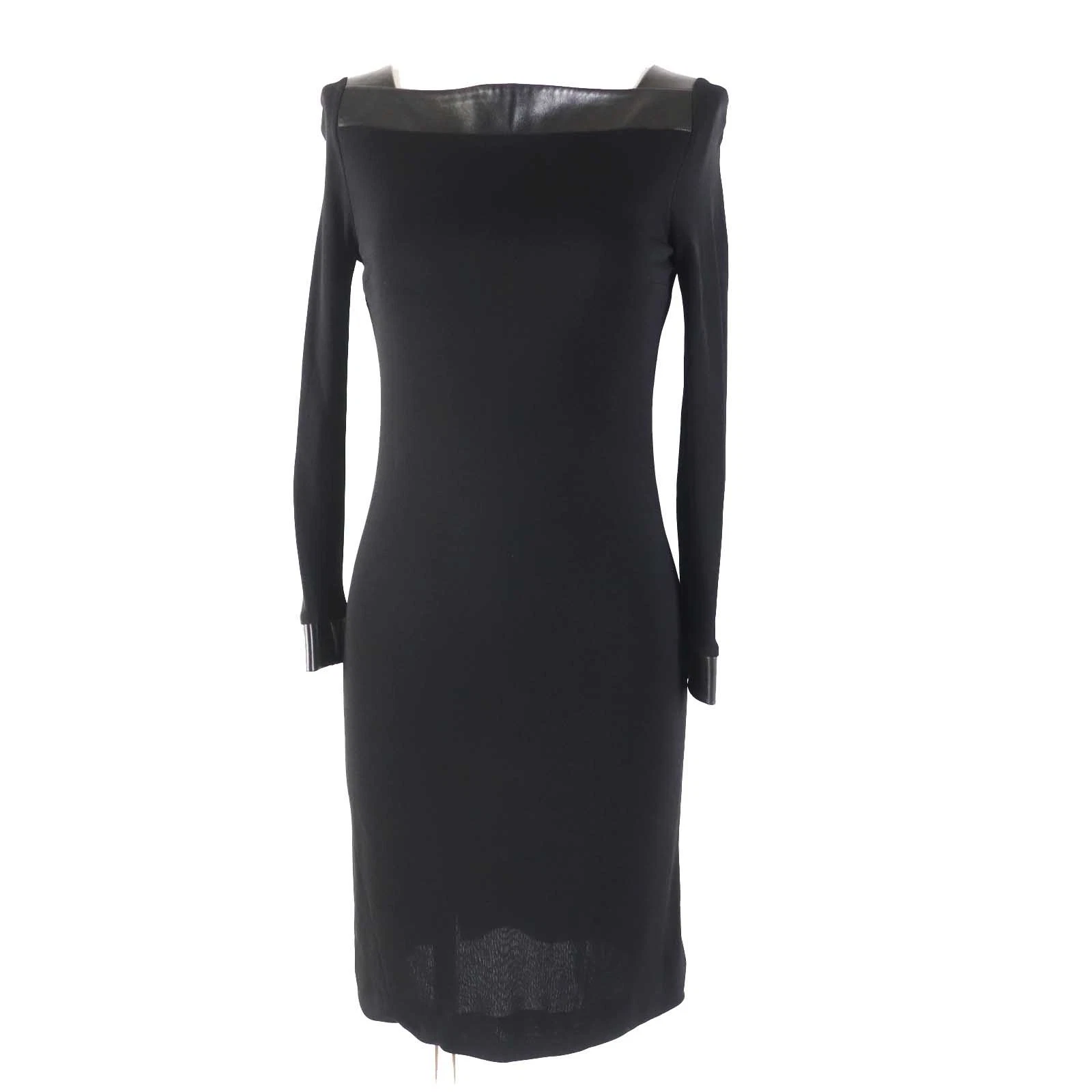 GUCCI Superbe état 3643 100% cuir d'agneau rayonne col carré long