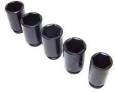 5 pcs 1/2" DR FRONT & BACK SAE WHEEL SPINDLE AXLE NUT DEEP IMPACT SOCKET SET SAE