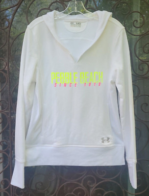 WHITE PULLOVER HOODIE PEBBLE BEACH UNISEX NWT MED.