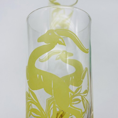 Gazelle Impala Leaping Highball Tumblers Federal Glasses Set 2 Vintage - Picture 7 of 11