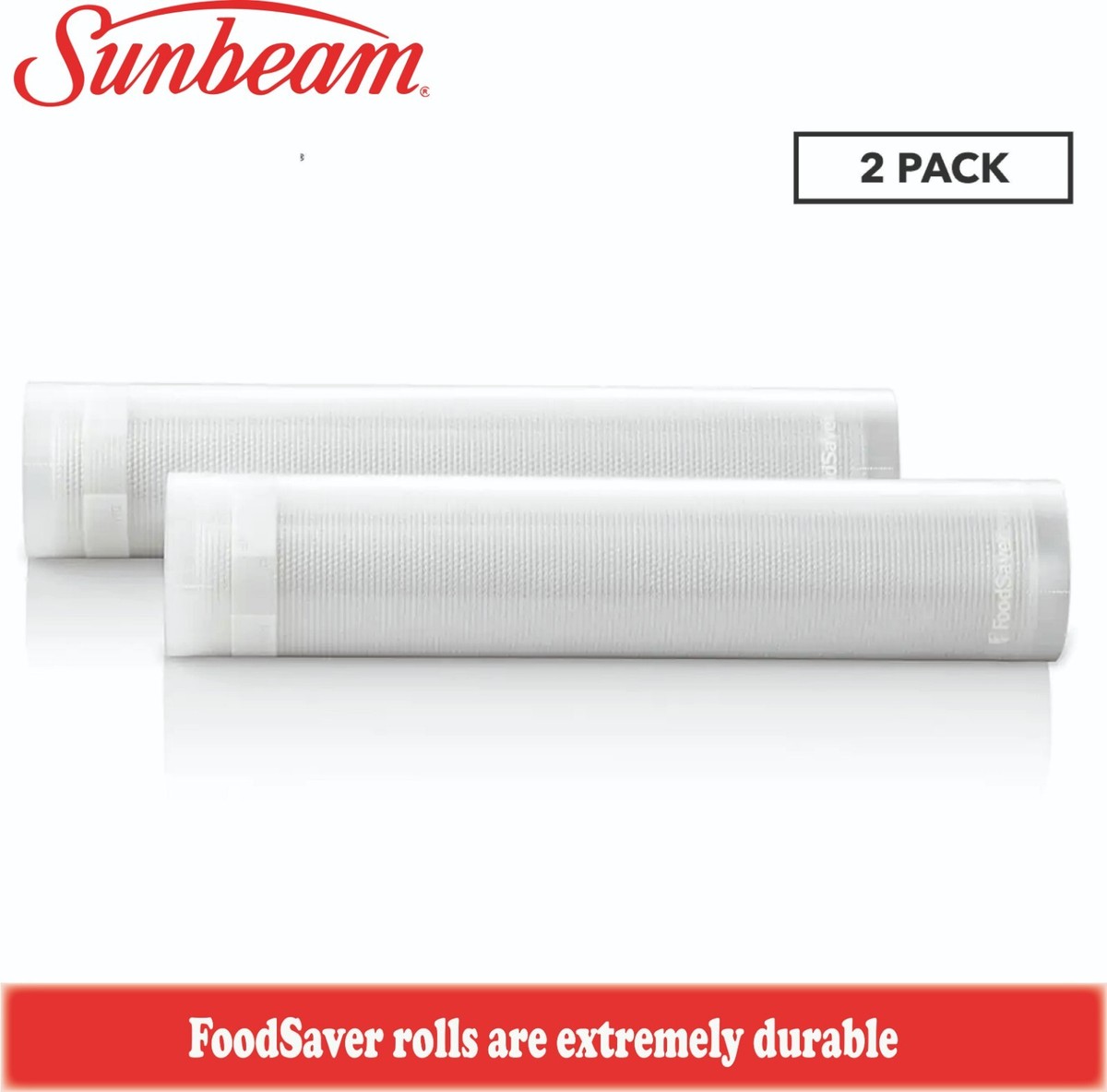 Vacuum sealer Rolls (2 x 28cm)for Storage bags Sunbeam food saver