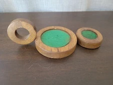 Mid Century Wooden & Felt Drink Coaster Shot And Chaser Rare! GERMANY 