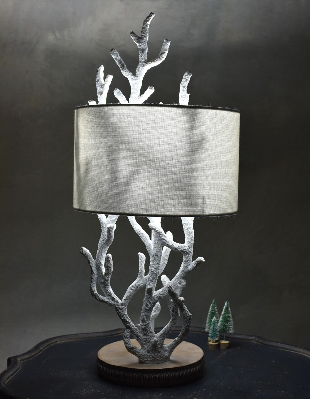 Tischleuchte Maritim Koralle Weiss Lampe Tischlampe Shabby Leuchte Hamptons 67cm