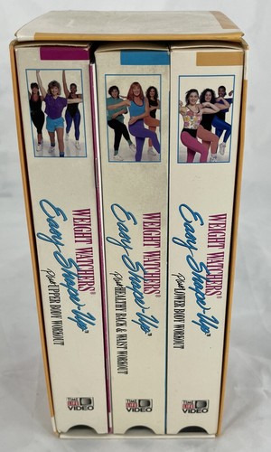VERY RARE 3 Tapes 1991 Weight Watchers Easy Shape Up Fitness VHS Set