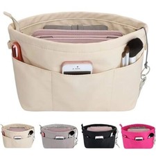 Insert Bag Multi-Pocket Handbag Portable Cosmetic Organizer Travel Storage Bag