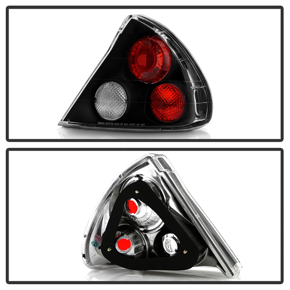 Black 99-02 Mitsubishi Mirage 2/4Dr Clear Altezza Tail Lights Lamps Left+Right - Image 2 of 4