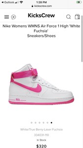 air force 1 high white fuchsia