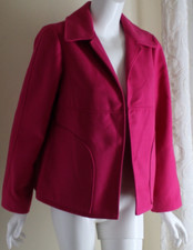 Chico's Sz 1 M Hot Pink Chic SOFT Fleeced Lux Lined Open Blazer Jacket